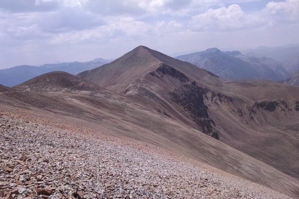 The rocky ridge from Redcloud Peak to Sunshine Peak