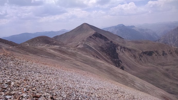 The rocky ridge from Redcloud Peak to Sunshine Peak